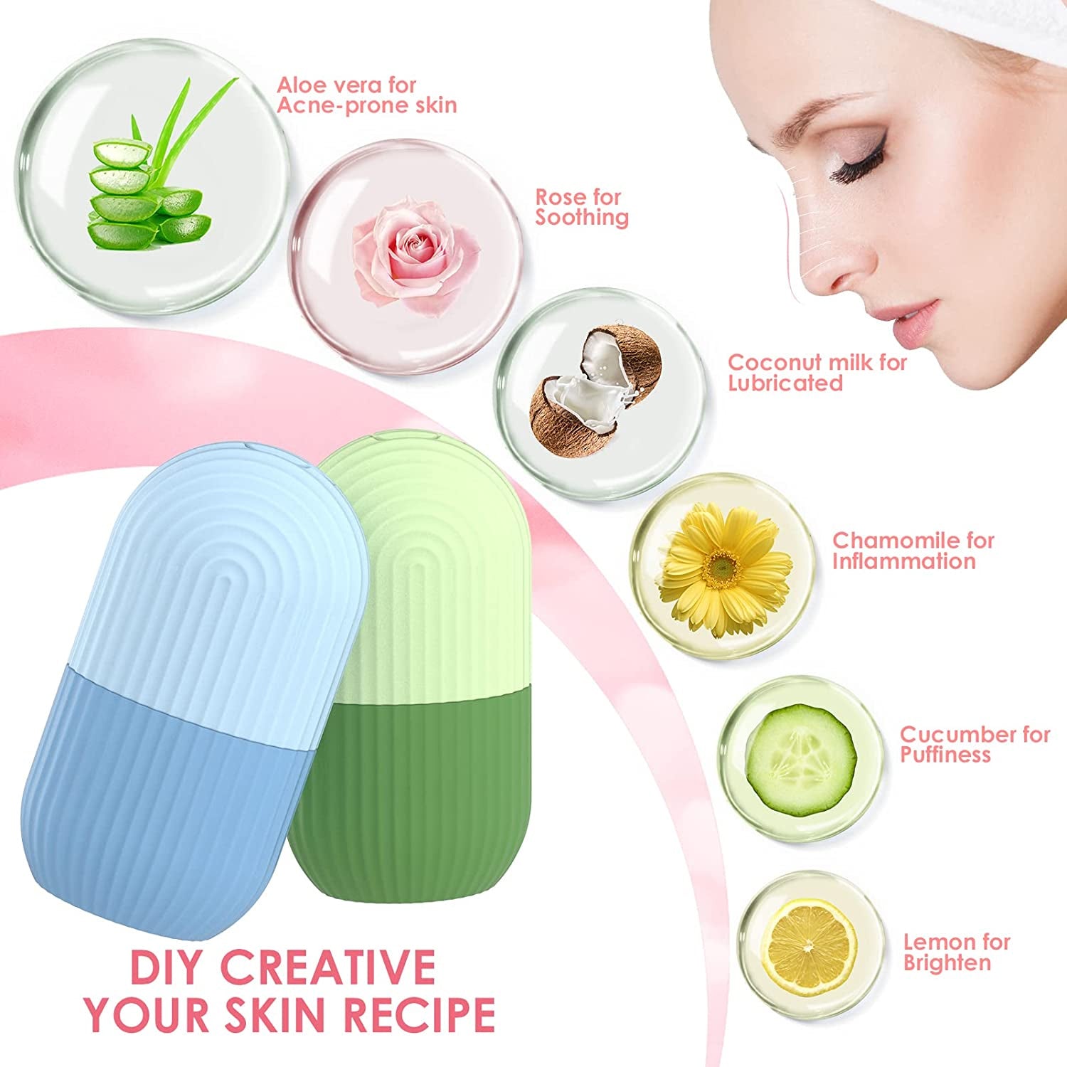 Rouleu de glace en sillicone motif concombre
