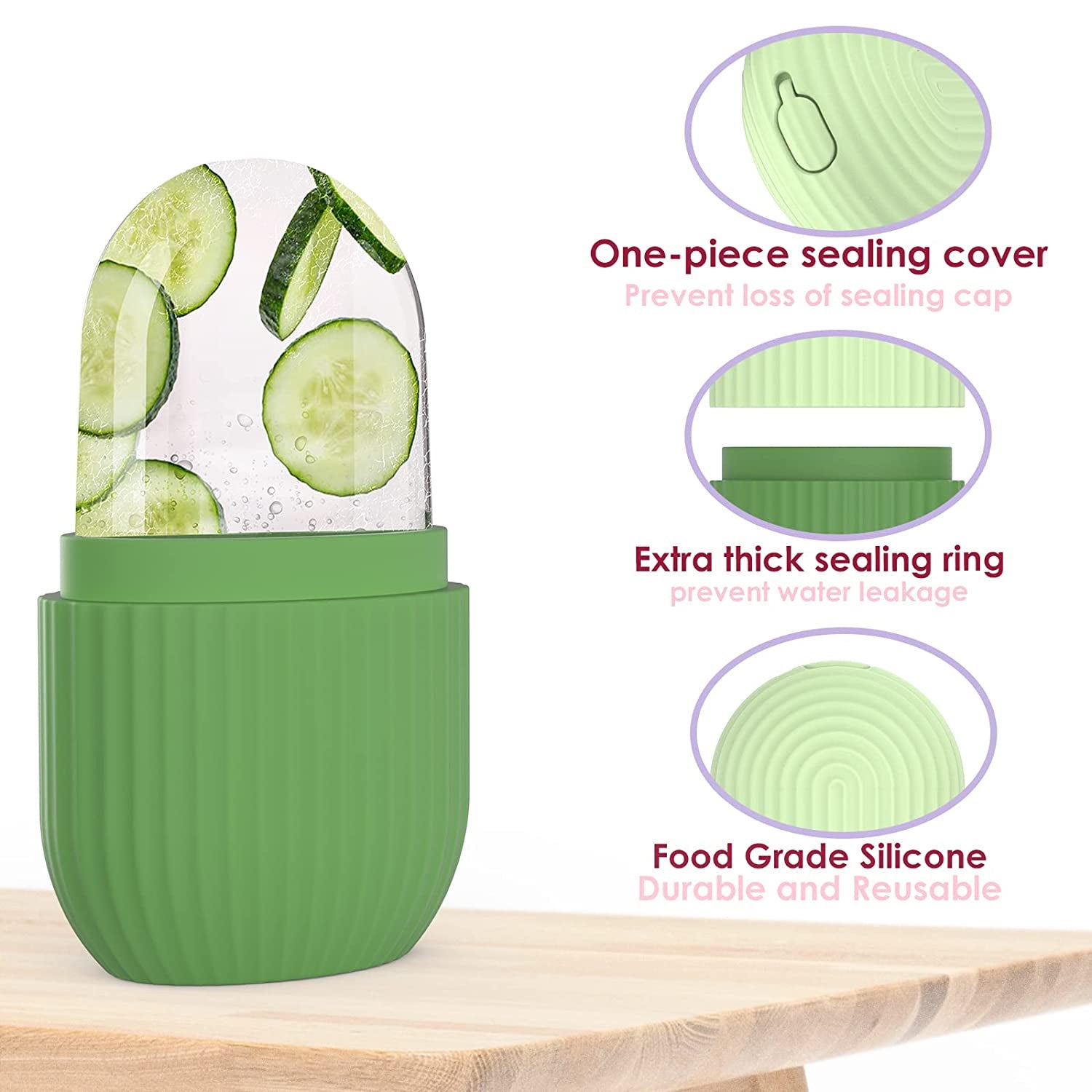 Rouleu de glace en sillicone motif concombre