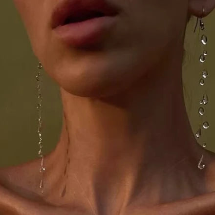 Collier goutte d'eau Transparent boucles d'oreilles et bracelets