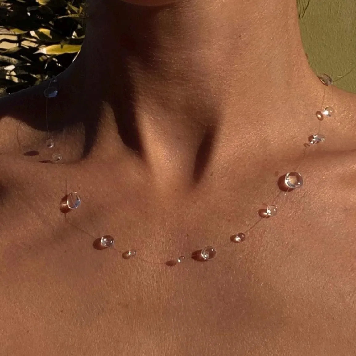 Collier goutte d'eau Transparent boucles d'oreilles et bracelets