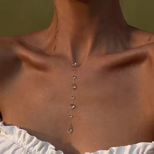 Collier goutte d'eau Transparent boucles d'oreilles et bracelets