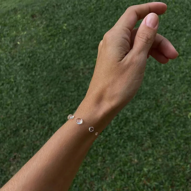 Collier goutte d'eau Transparent boucles d'oreilles et bracelets