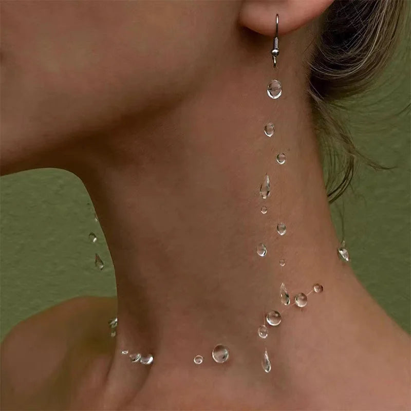 Collier goutte d'eau Transparent boucles d'oreilles et bracelets