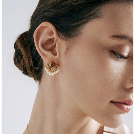 Boucles d'oreilles en perles et pompon