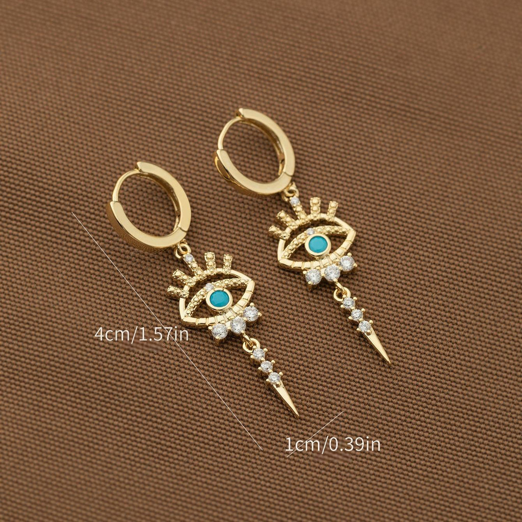 boucles d'oreilles pendantes motifs oeil